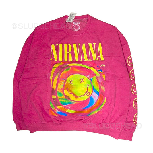 Nirvana Pink Spiral Crewneck Official SweatShirt
